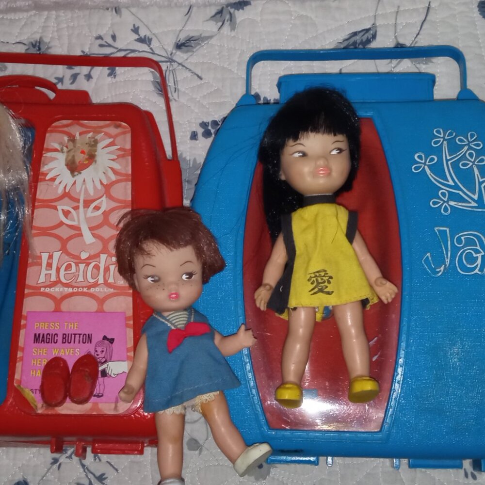 Vintage Remco Pocketbook Dolls- Heidi, Jan, Billy